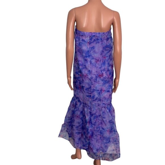 New BUDDY LOVE Dayton Floral Strapless Mermaid Maxi Dress in Purple Size XS - Picture 7 of 8